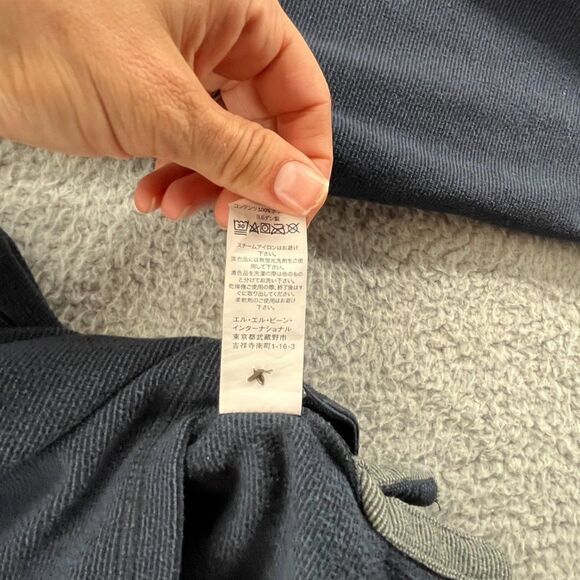 L.L. Bean mens quarter zip fleece pullover sweater Navy Blue Size Small - Picture 4 of 10